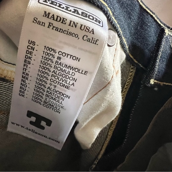 Tellason White Oak Cone Denim Straight Leg Jeans Size 26 Made in USA - Picture 9 of 11